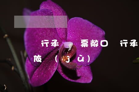 銀行承兌匯票敞口(銀行承兌匯票敞口承諾費依據(jù))