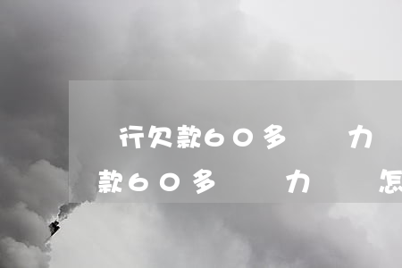 銀行欠款60多萬無力償還怎么辦-銀行欠款60多萬無力償還怎么辦理