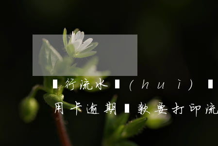 銀行流水會(huì)顯示信用卡還款嗎（信用卡逾期還款要打印流水嗎）