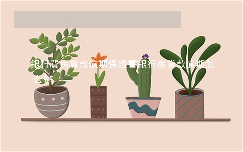 銀行買房貸款逾期保證書(銀行房貸款逾期怎么辦)