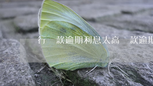 銀行貸款逾期利息太高(貸款逾期限高)