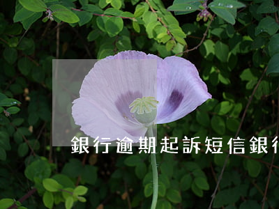 銀行逾期起訴短信(銀行逾期的短信)