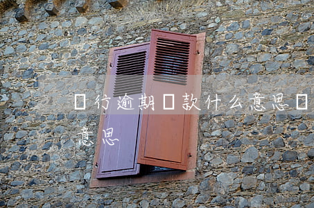 銀行逾期還款什么意思(銀行貸款逾期是什么意思)