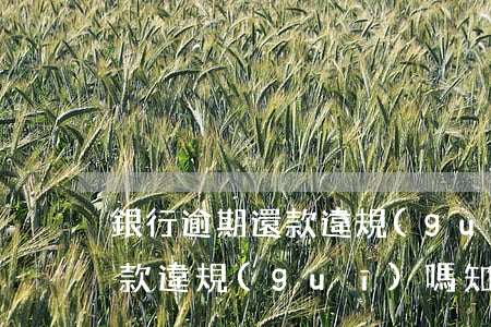 銀行逾期還款違規(guī)嗎(銀行逾期還款違規(guī)嗎知乎)