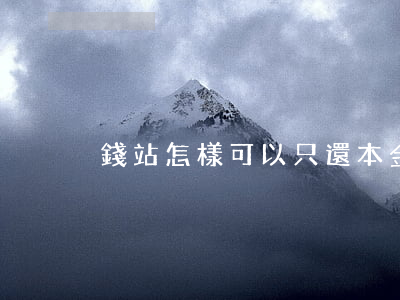 錢站怎樣可以只還本金(錢站怎么還款)