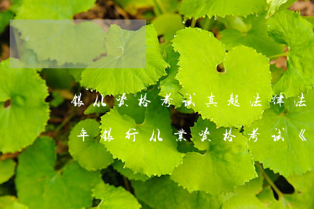 银从资格考试真题法律法规(2019下半年银行从业资格考试：《法律法规》免试条件是什么)