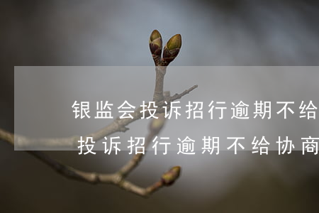银监会投诉招行逾期不给协商分期-银监会投诉招行逾期不给协商分期怎么办