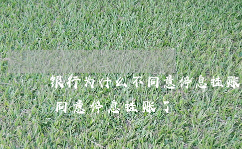 银行为什么不同意停息挂账-银行为什么不同意停息挂账了