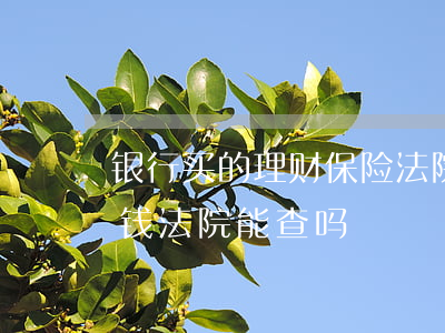 银行买的理财保险法院可以查到吗(买保险的钱法院能查吗)