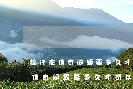 银行征信有问题要多久才可以取消-银行征信有问题要多久才可以取消贷款