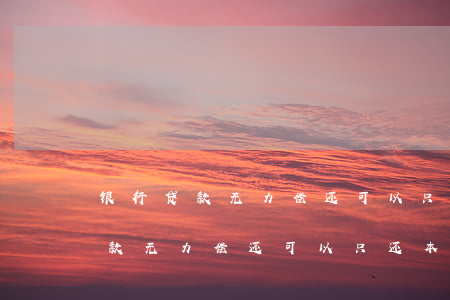 银行贷款无力偿还可以只还本金么-银行贷款无力偿还可以只还本金么吗