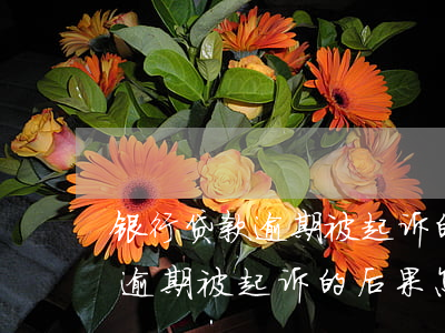银行贷款逾期被起诉的后果怎样-银行贷款逾期被起诉的后果怎样