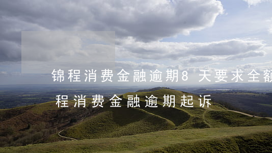 锦程消费金融逾期8天 要求全额还款（四川锦程消费金融逾期起诉）