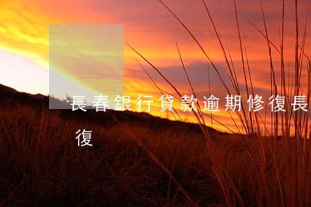 長春銀行貸款逾期修復(長春銀行貸款逾期修復)