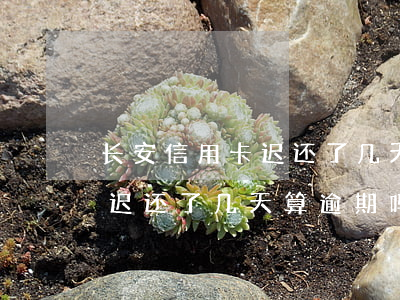 长安信用卡迟还了几天算逾期吗 长安信用卡迟还了几天算逾期吗