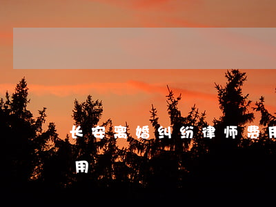 长安离婚纠纷律师费用(长安离婚纠纷律师费用)