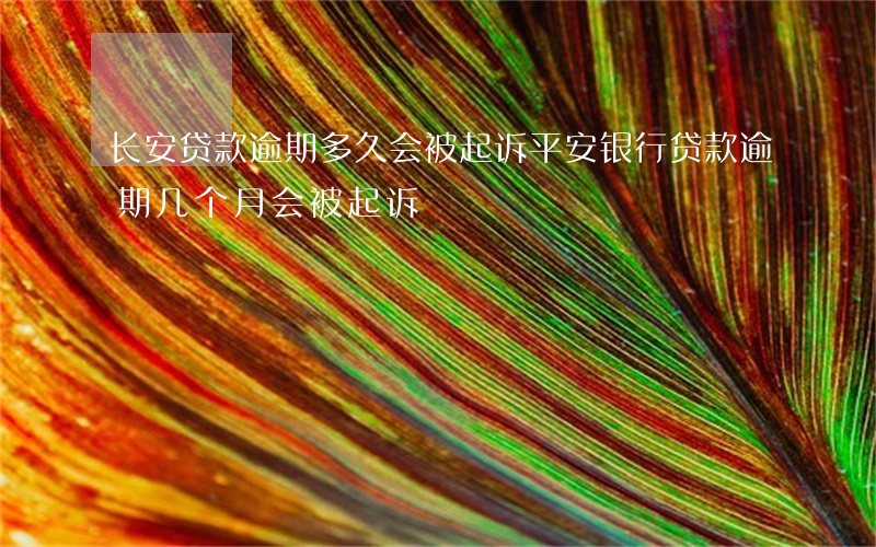 长安贷款逾期多久会被起诉 平安银行贷款逾期几个月会被起诉?