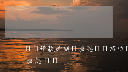 閃電借款逾期會被起訴嗎（招行閃電貸逾期會被起訴嗎）