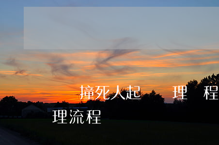 開車撞死人起訴處理過程(車禍撞死人交警處理流程)