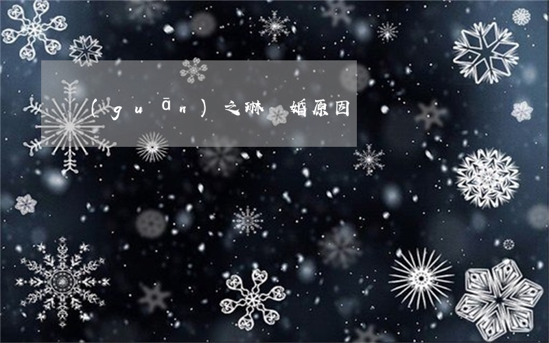 關(guān)之琳離婚原因