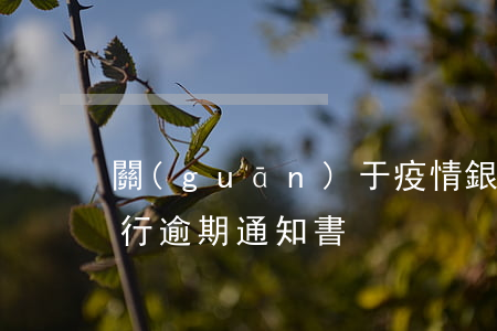 關(guān)于疫情銀行還款逾期證明 銀行逾期通知書