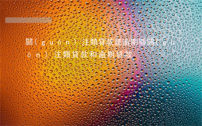 關(guān)注類貸款是逾期嗎(關(guān)注類貸款和逾期貸款)