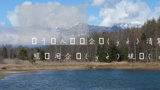 關于個人獨資企業(yè)清算是否可以參照適用企業(yè)破產(chǎn)法規(guī)定的破產(chǎn)清算程序的批復