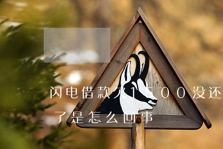 闪电借款欠1500没还(闪电借款欠款清零了是怎么回事)