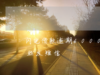 闪电借款逾期6000(闪电借款逾期几年突然发短信)