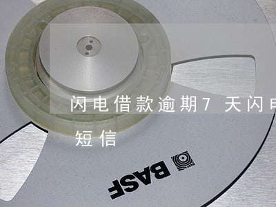 闪电借款逾期7天(闪电借款逾期几年突然发短信)