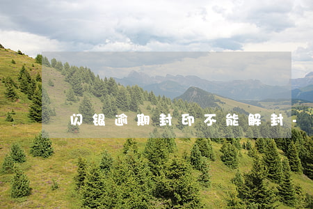 闪银逾期封印不能解封-闪银逾期了