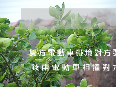 雙方電動車碰境對方要求賠償請個律師多少錢(兩電動車相撞 對方全責(zé) 賠償多少)