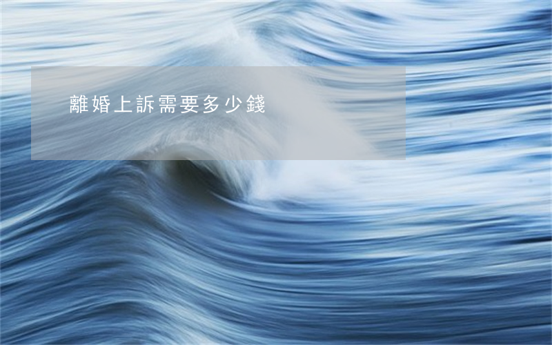 離婚上訴需要多少錢