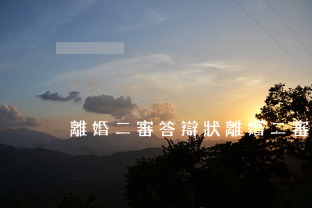 離婚二審答辯狀(離婚二審答辯狀 維持原判)