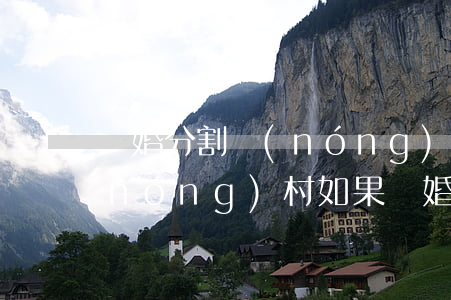 離婚分割農(nóng)村土地訴訟(在農(nóng)村如果離婚了土地怎么確權(quán))
