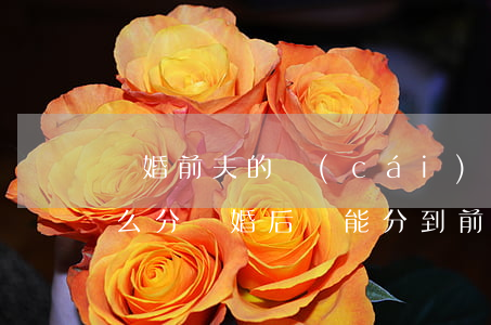 離婚前夫的財(cái)產(chǎn)怎么分(離婚后還能分到前夫的遺產(chǎn)嗎)