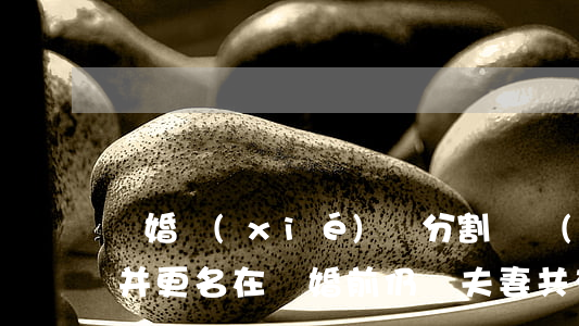 離婚協(xié)議分割財產(chǎn)并更名,在離婚前仍屬夫妻共有