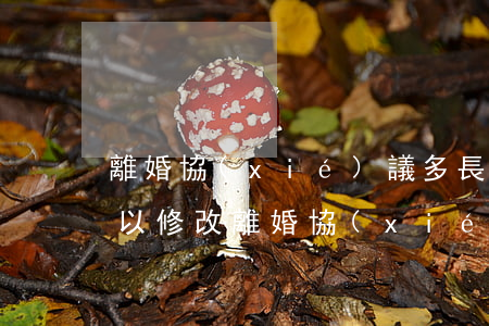 離婚協(xié)議多長時(shí)間可以修改(離婚協(xié)議需要更改怎么辦)