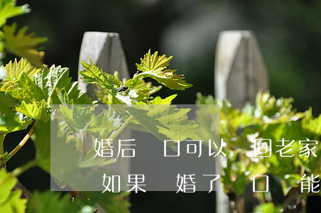 離婚后戶口可以遷回老家農(nóng)村嗎(如果離婚了戶口還能遷回老家)