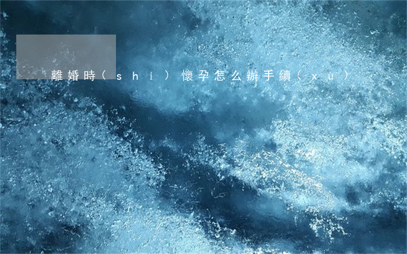 離婚時(shí)懷孕怎么辦手續(xù)