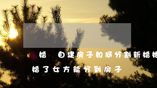 離婚時自建房子如何分割新婚姻法(自建房離婚了,女方能分到房子嗎?)