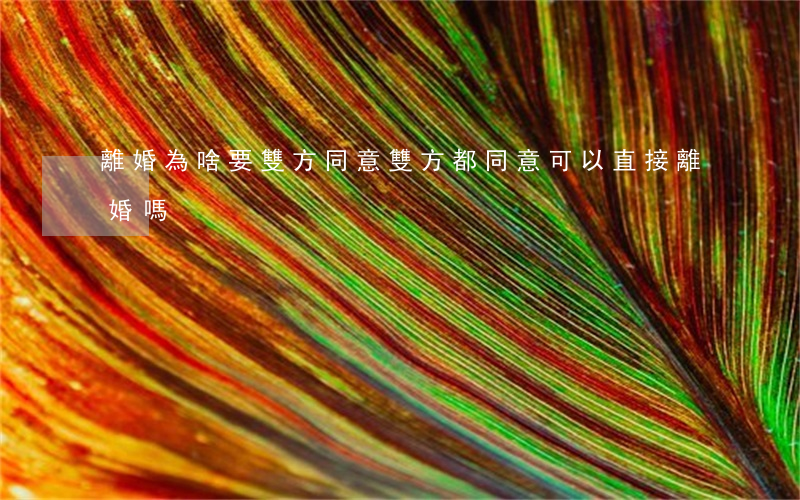 離婚為啥要雙方同意(雙方都同意可以直接離婚嗎)