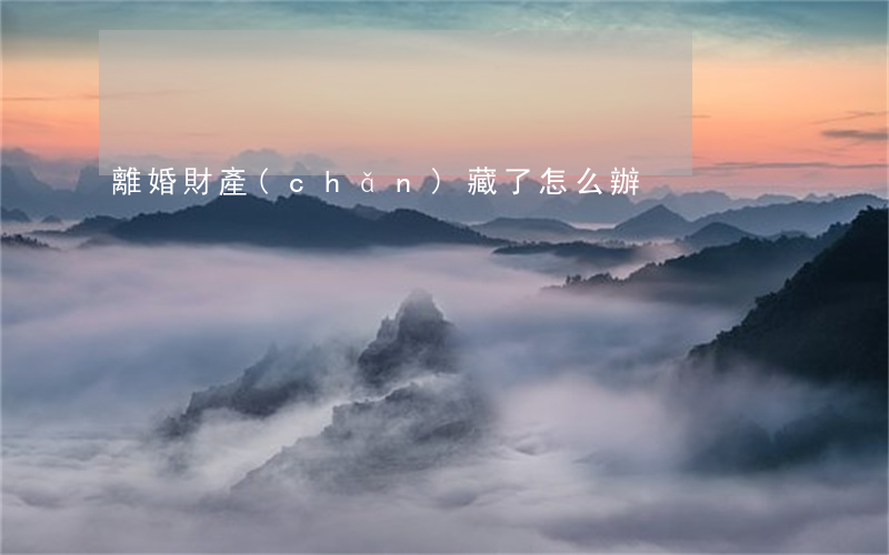 離婚財產(chǎn)藏了怎么辦