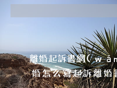 離婚起訴書網(wǎng)上怎么寫(起訴離婚怎么寫起訴離婚書)