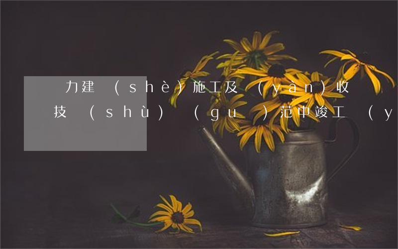 電力建設(shè)施工及驗(yàn)收技術(shù)規(guī)范中竣工驗(yàn)收的程序