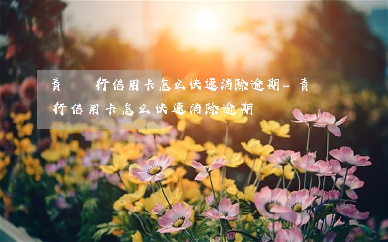 青島銀行信用卡怎么快速消除逾期-青島銀行信用卡怎么快速消除逾期記錄