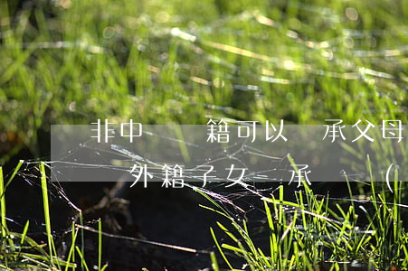 非中國國籍可以繼承父母房產(chǎn)嗎(外籍子女繼承國內(nèi)父母財(cái)產(chǎn))