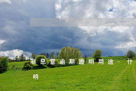 非惡意逾期證明用途-什么是非惡意逾期證明