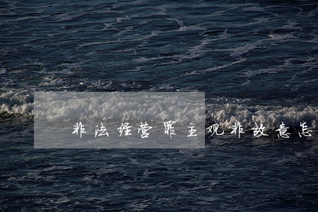 非法经营罪主观非故意怎么认定