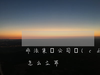 非法集資公司財(cái)務(wù)員工怎么立罪